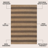 Montara Easy Jute Modern Geometric Boho Stripe Area Rug