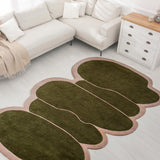 Handwoven Modern Border Geometric Handwoven Wool Area Rug