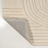 Earthy Bohemian Abstract Striped Handwoven Wool Area Rug