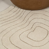 Earthy Bohemian Abstract Striped Handwoven Wool Area Rug