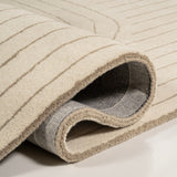 Earthy Bohemian Abstract Striped Handwoven Wool Area Rug