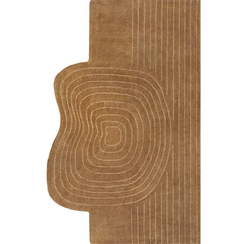Earthy Bohemian Abstract Striped Handwoven Wool Area Rug