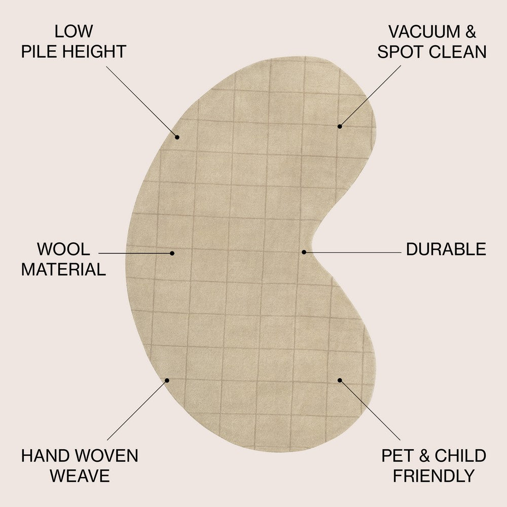 Georgia Modern Plaid Grid Handwoven Wool Area Rug