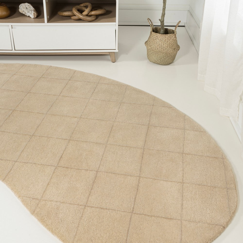Georgia Modern Plaid Grid Handwoven Wool Area Rug