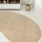 Georgia Modern Plaid Grid Handwoven Wool Area Rug