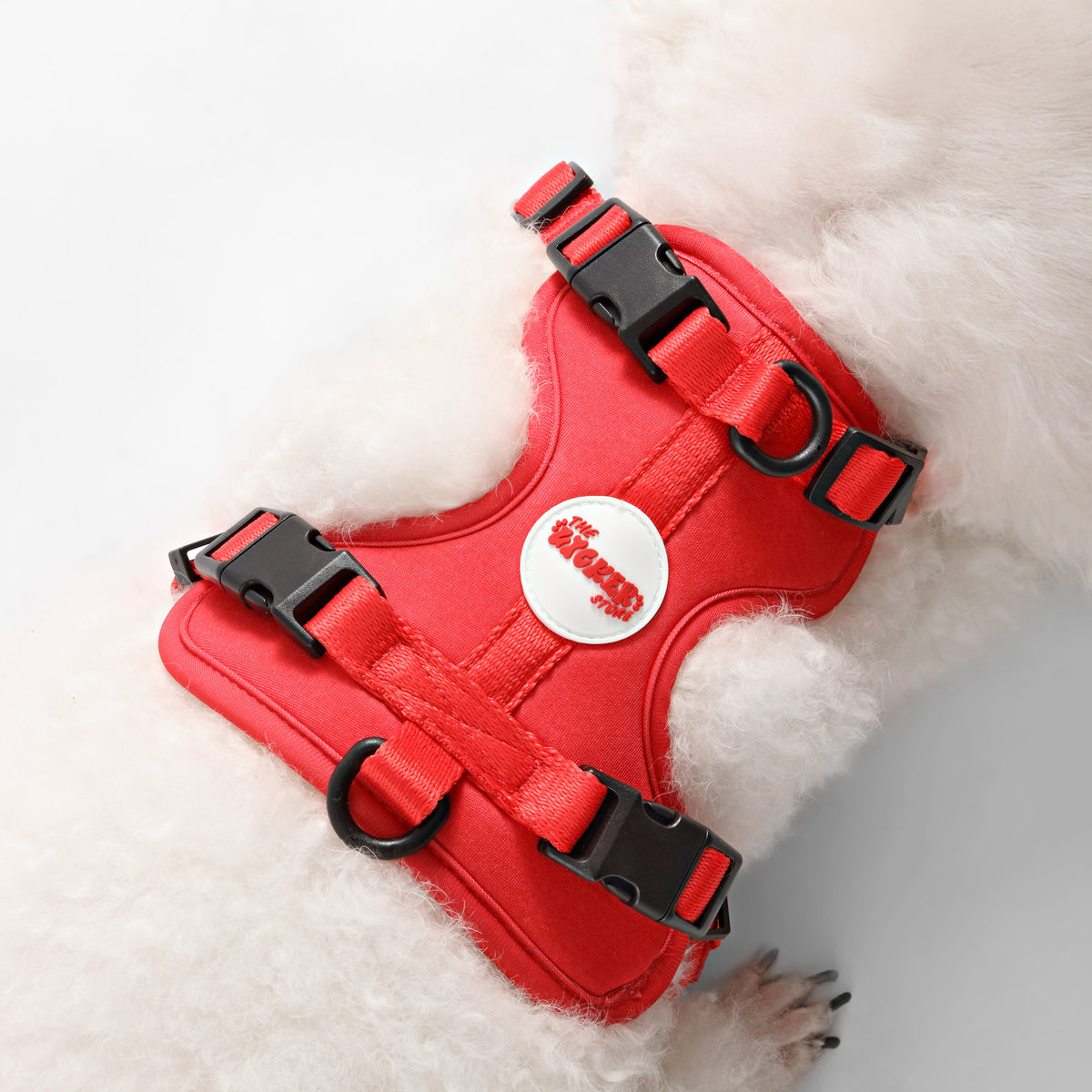 Khushal Adjustable Soft Padded No Pull Pet Harness with 3 Buckles and 3 Leash Clips
