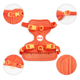 Khushal Adjustable Soft Padded No Pull Pet Harness with 3 Buckles and 3 Leash Clips