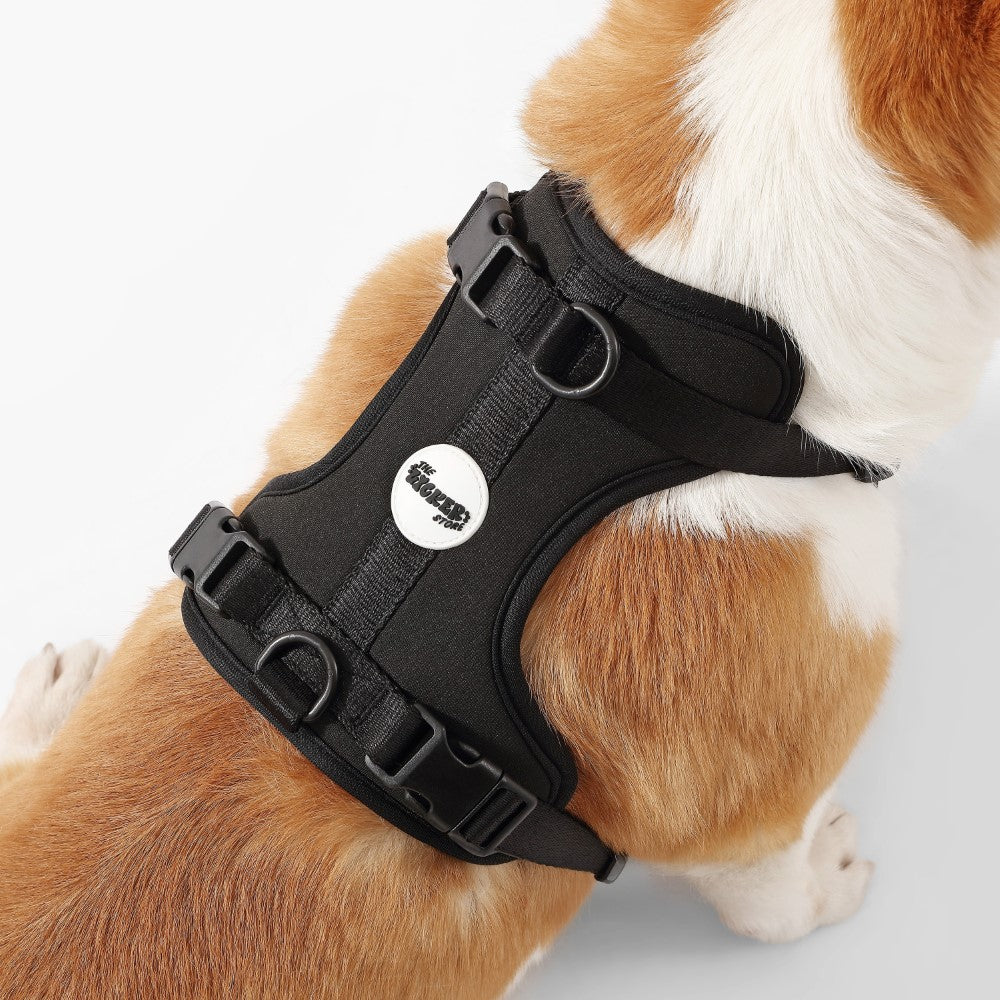 Khushal Adjustable Soft Padded No Pull Pet Harness with 3 Buckles and 3 Leash Clips