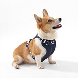 Khushal Adjustable Soft Padded No Pull Pet Harness with 3 Buckles and 3 Leash Clips