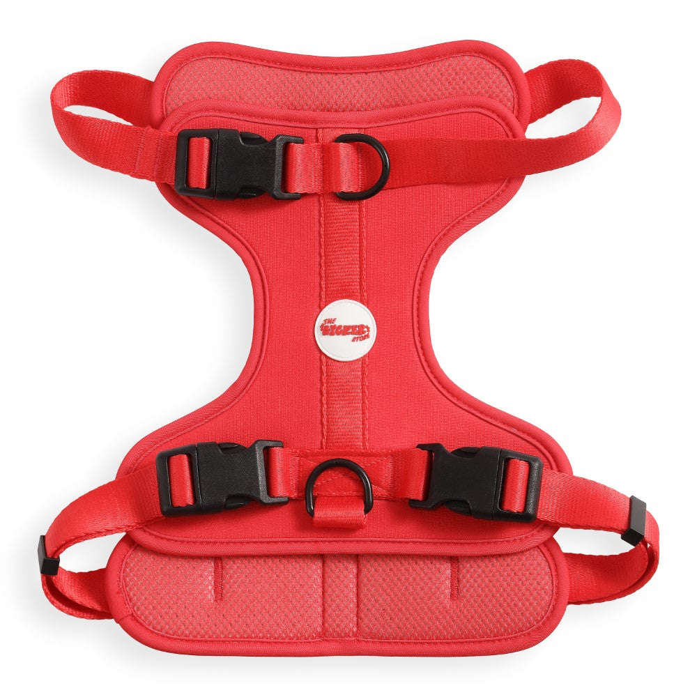 Khushal Adjustable Soft Padded No Pull Pet Harness with 3 Buckles and 3 Leash Clips