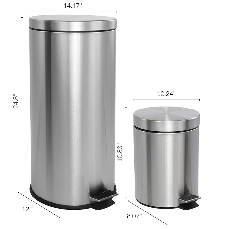 Leo 8-Gallon Step-Open Trash Can with FREE Mini Trash Can