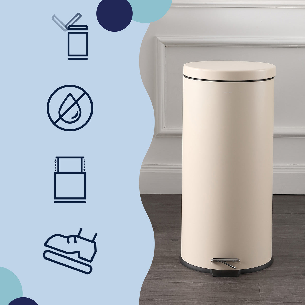 Leo 8-Gallon Step-Open Trash Can with FREE Mini Trash Can