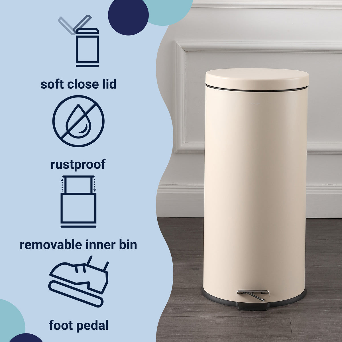 Leo 8-Gallon Step-Open Trash Can with FREE Mini Trash Can