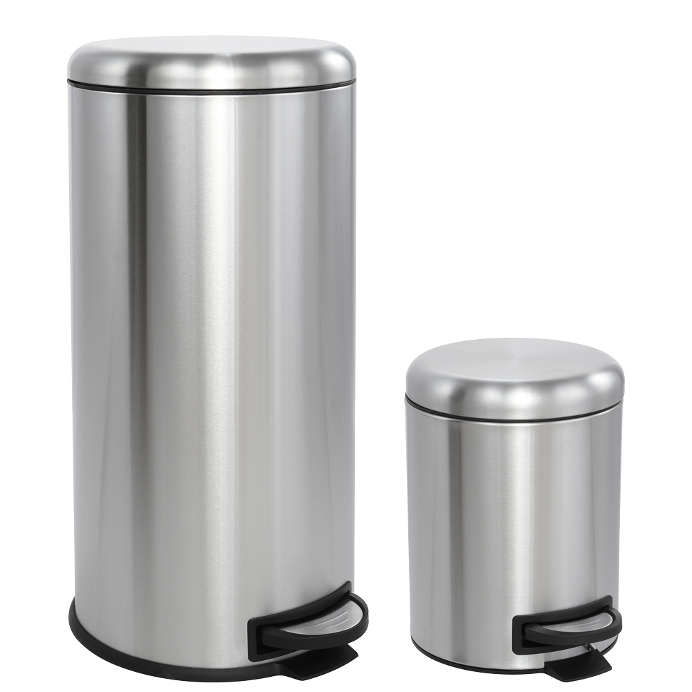 Nathan Round 8-Gallon Step-Open Trash Can with FREE Mini Trash Can