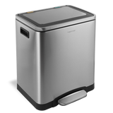 Elmo Rectangular 8-Gallon Double Bucket Trash Can with Soft-Close Lid