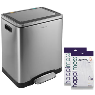 Elmo Rectangular 8-Gallon Double Bucket Trash Can with Soft-Close Lid