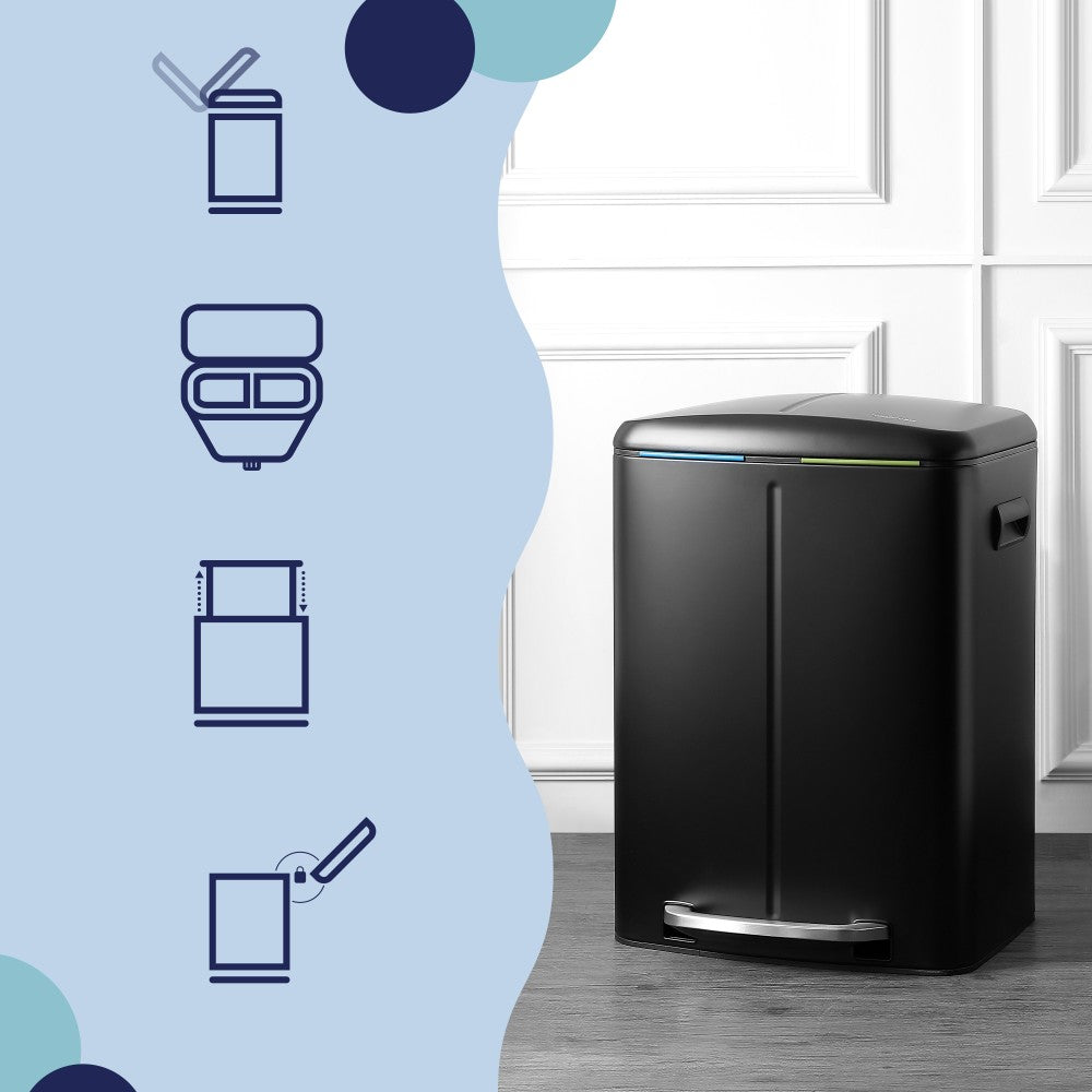 Marco 40 Liter/10.5 Gallon Double-Bucket Trash Can
