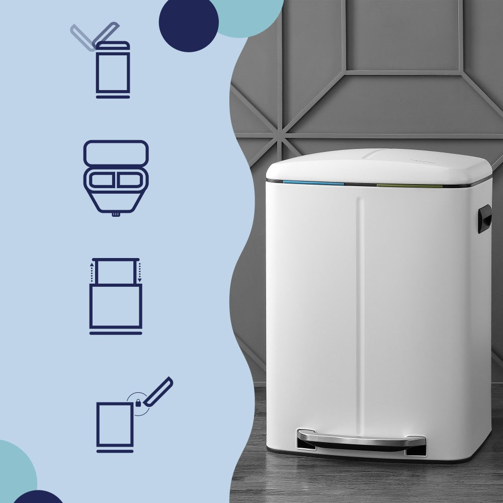 Marco 40 Liter/10.5 Gallon Double-Bucket Trash Can