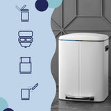 Marco 40 Liter/10.5 Gallon Double-Bucket Trash Can