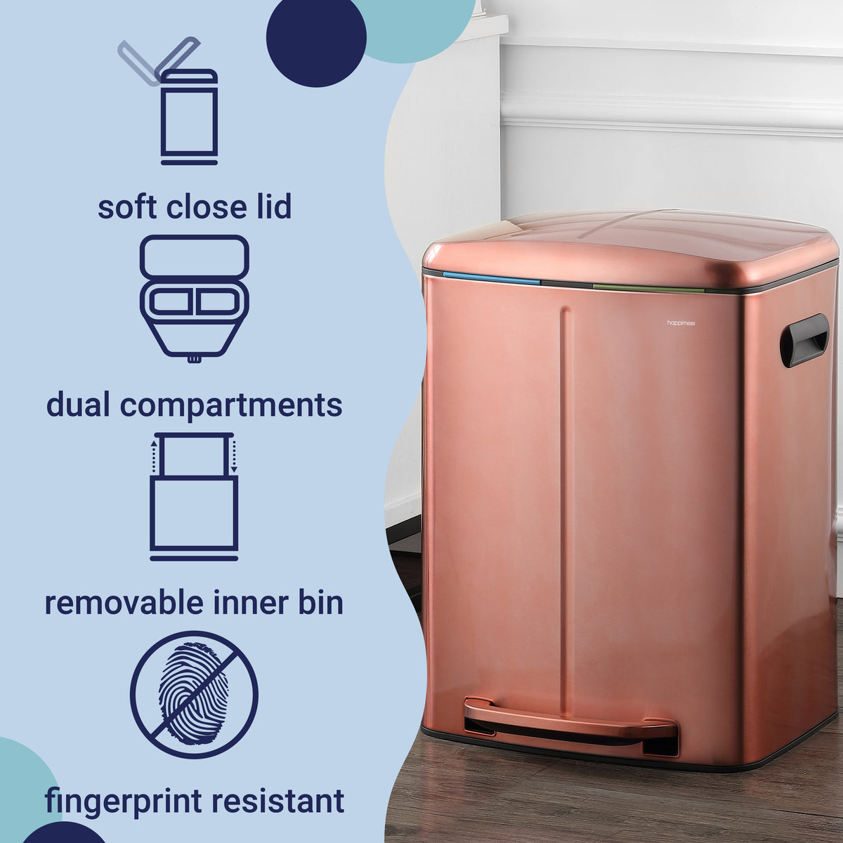 Marco 40 Liter/10.5 Gallon Double-Bucket Trash Can