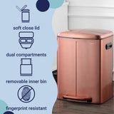 Marco 40 Liter/10.5 Gallon Double-Bucket Trash Can