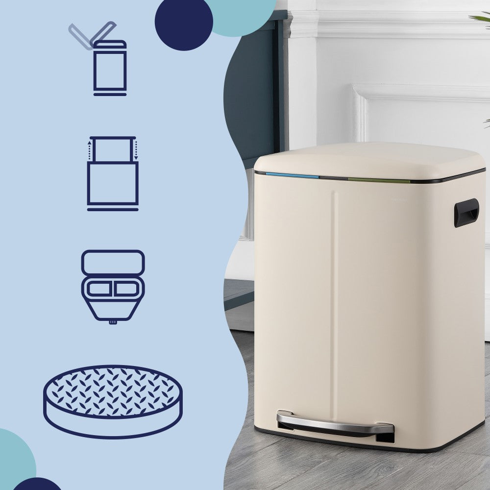 Marco 40 Liter/10.5 Gallon Double-Bucket Trash Can