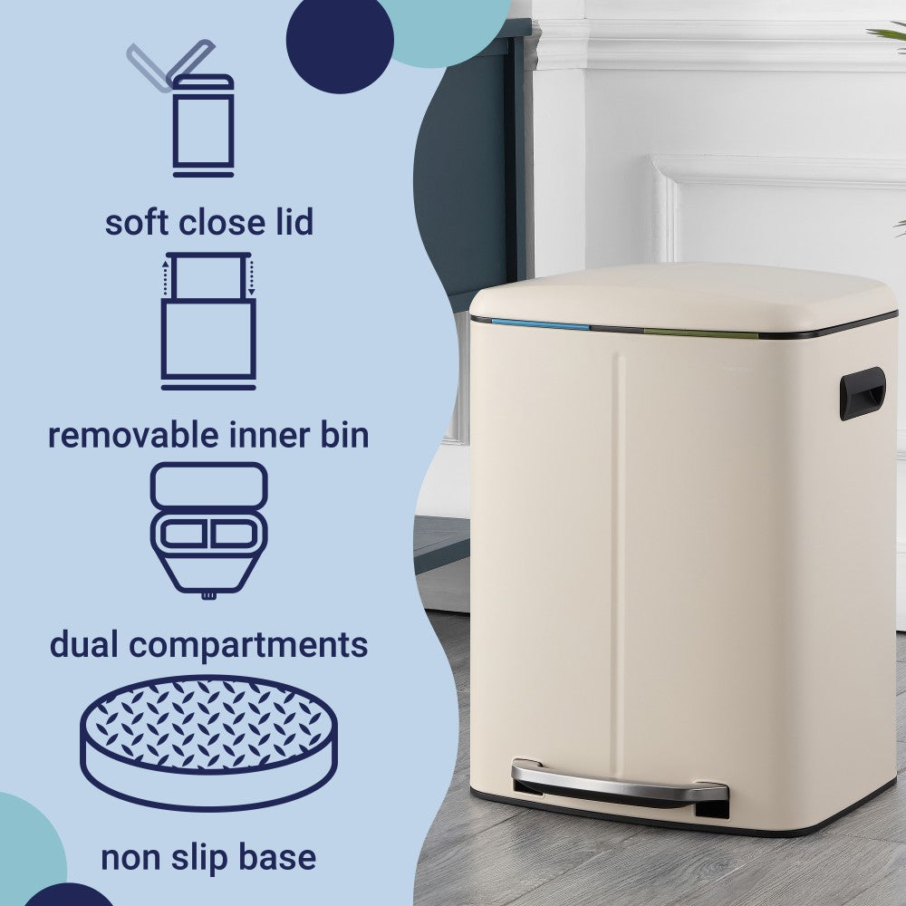 Marco 40 Liter/10.5 Gallon Double-Bucket Trash Can