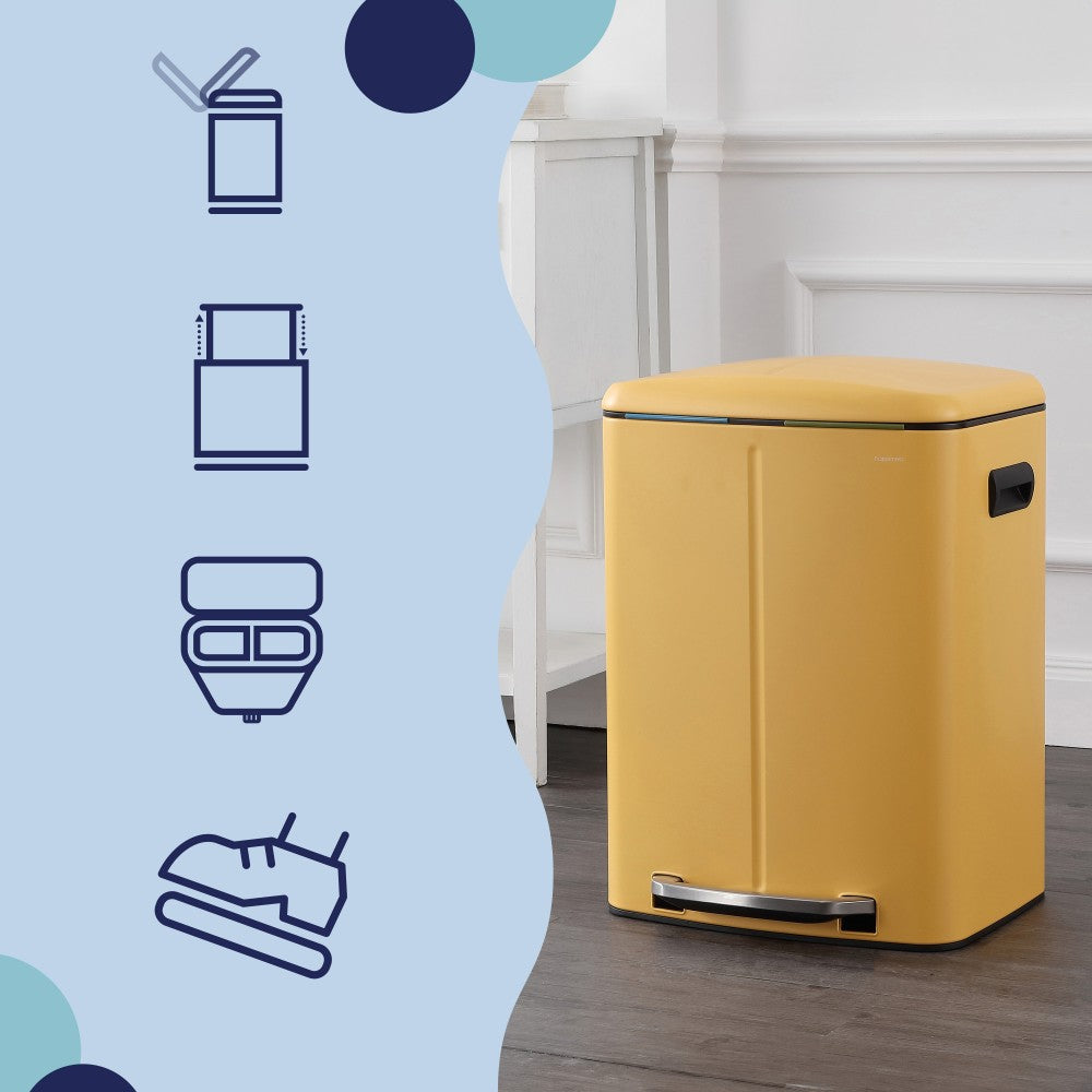 Marco 40 Liter/10.5 Gallon Double-Bucket Trash Can