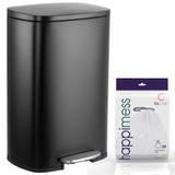 Connor Rectangular 13-Gallon Trash Can with Soft-Close Lid and FREE Mini Trash Can