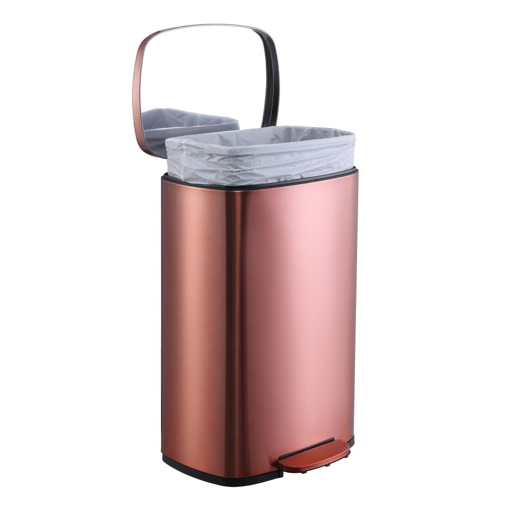 Connor Rectangular 13-Gallon Trash Can with Soft-Close Lid and FREE Mini Trash Can
