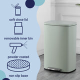 Connor Rectangular 13-Gallon Trash Can with Soft-Close Lid and FREE Mini Trash Can