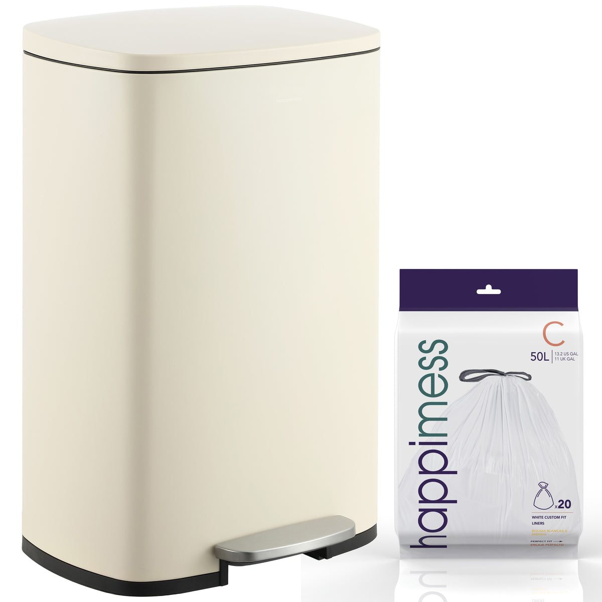 Connor Rectangular 13-Gallon Trash Can with Soft-Close Lid and FREE Mini Trash Can