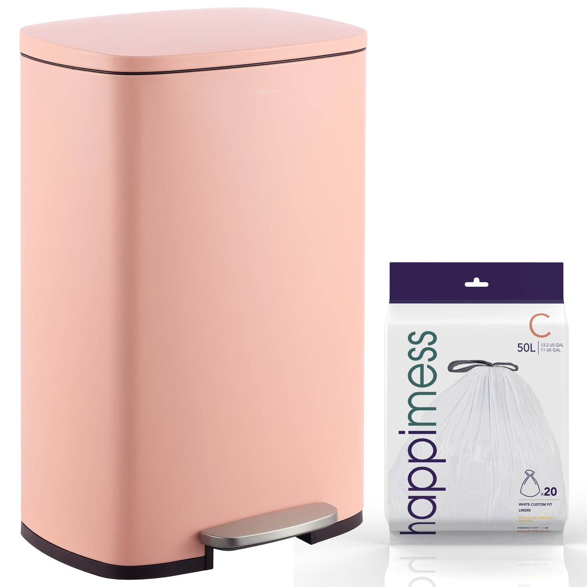 Connor Rectangular 13-Gallon Trash Can with Soft-Close Lid and FREE Mini Trash Can