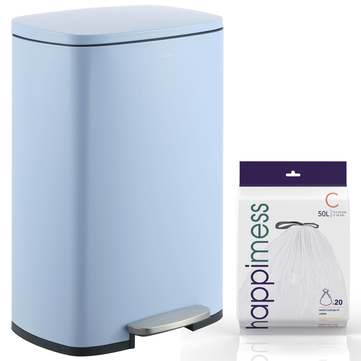 Connor Rectangular 13-Gallon Trash Can with Soft-Close Lid and FREE Mini Trash Can