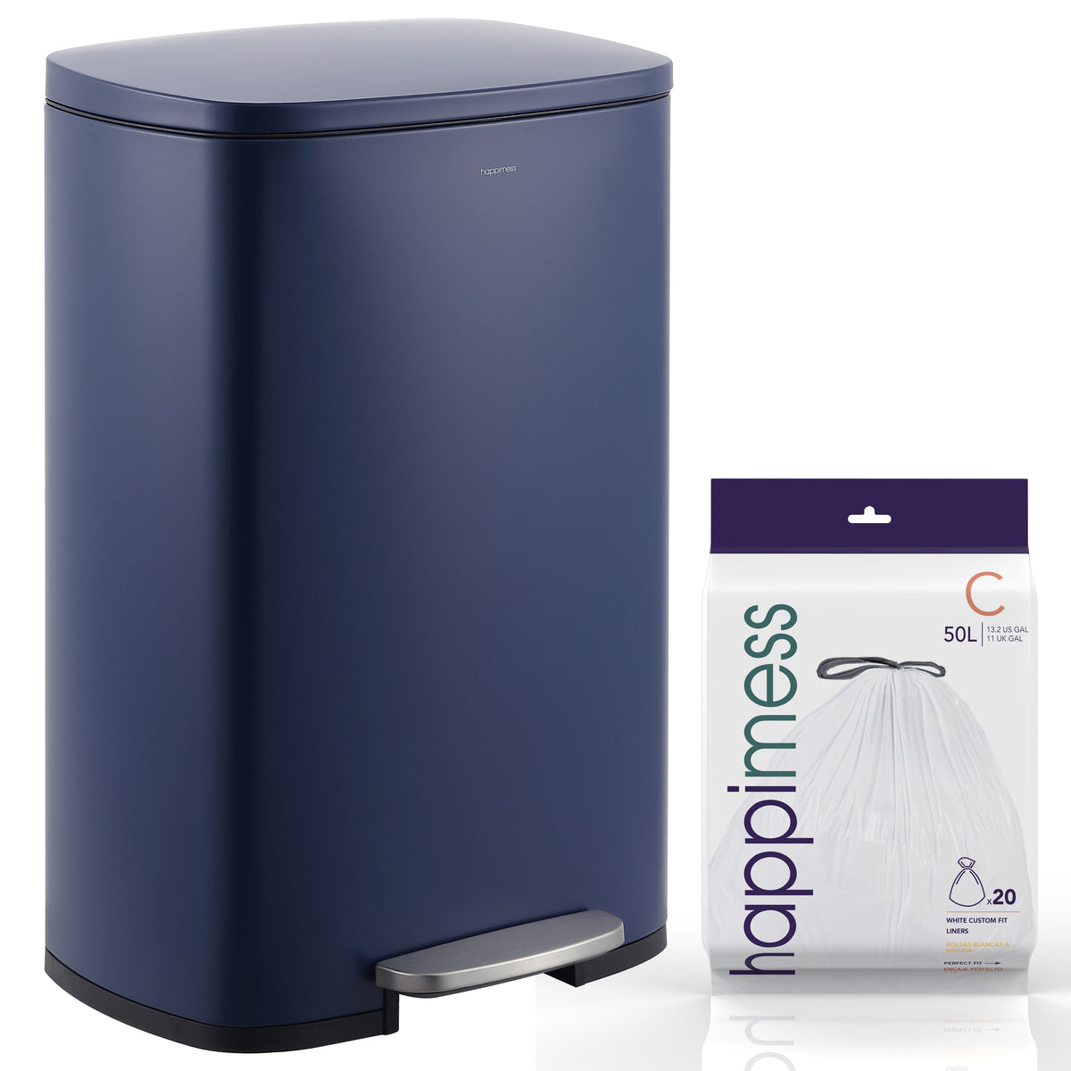 Connor Rectangular 13-Gallon Trash Can with Soft-Close Lid and FREE Mini Trash Can