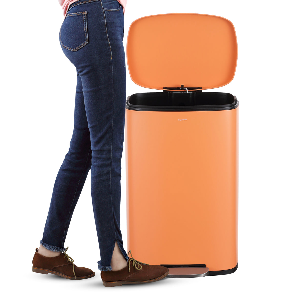 Connor Rectangular 13-Gallon Trash Can with Soft-Close Lid and FREE Mini Trash Can