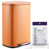 Connor Rectangular 13-Gallon Trash Can with Soft-Close Lid and FREE Mini Trash Can