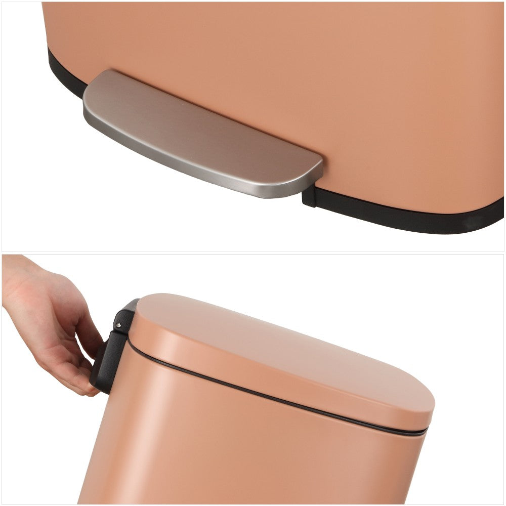 Connor Rectangular 13-Gallon Trash Can with Soft-Close Lid and FREE Mini Trash Can