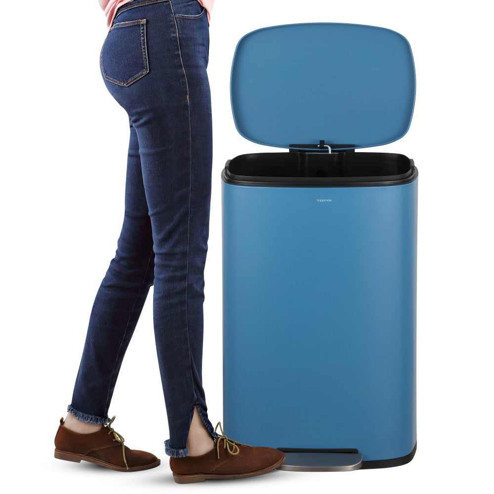 Connor Rectangular 13-Gallon Trash Can with Soft-Close Lid and FREE Mini Trash Can
