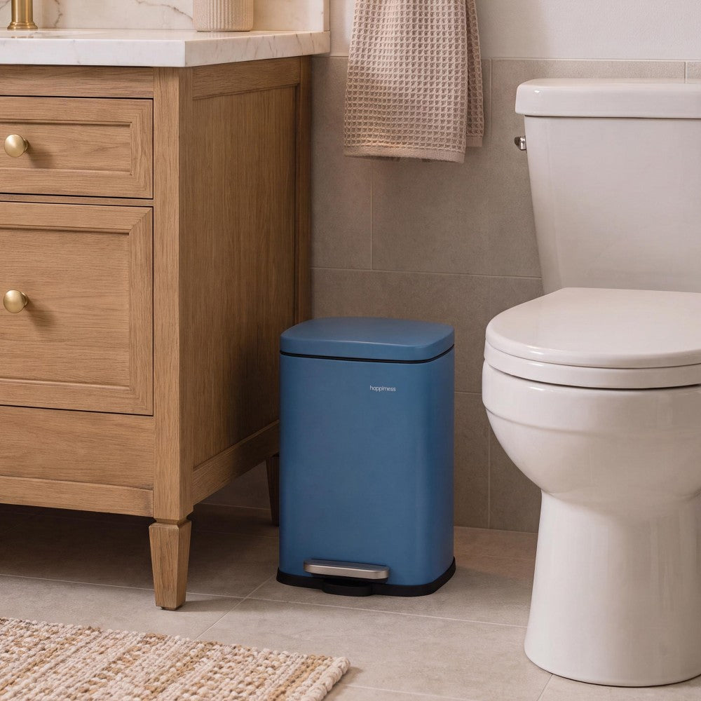 Connor Rectangular 13-Gallon Trash Can with Soft-Close Lid and FREE Mini Trash Can