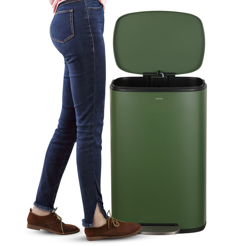 Connor Rectangular 13-Gallon Trash Can with Soft-Close Lid and FREE Mini Trash Can