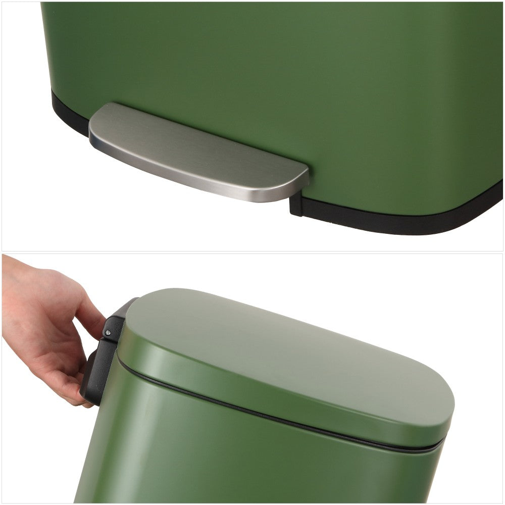 Connor Rectangular 13-Gallon Trash Can with Soft-Close Lid and FREE Mini Trash Can