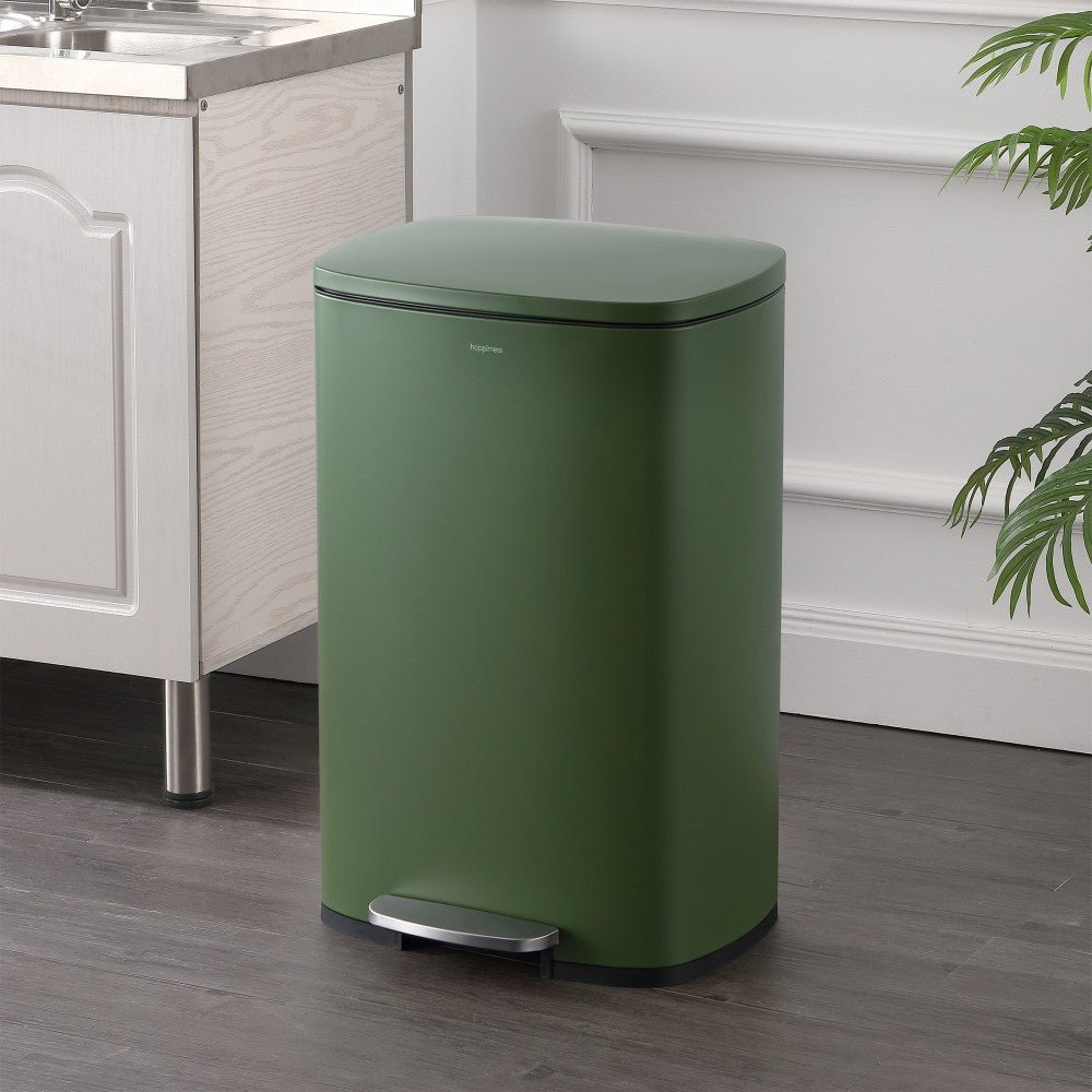 Connor Rectangular 13-Gallon Trash Can with Soft-Close Lid and FREE Mini Trash Can