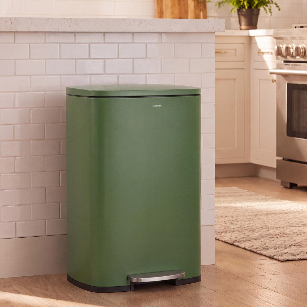 Connor Rectangular 13-Gallon Trash Can with Soft-Close Lid and FREE Mini Trash Can