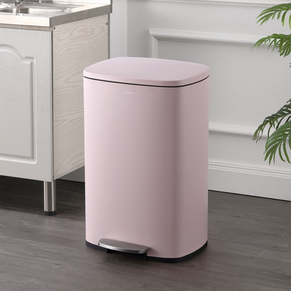 Connor Rectangular 13-Gallon Trash Can with Soft-Close Lid and FREE Mini Trash Can