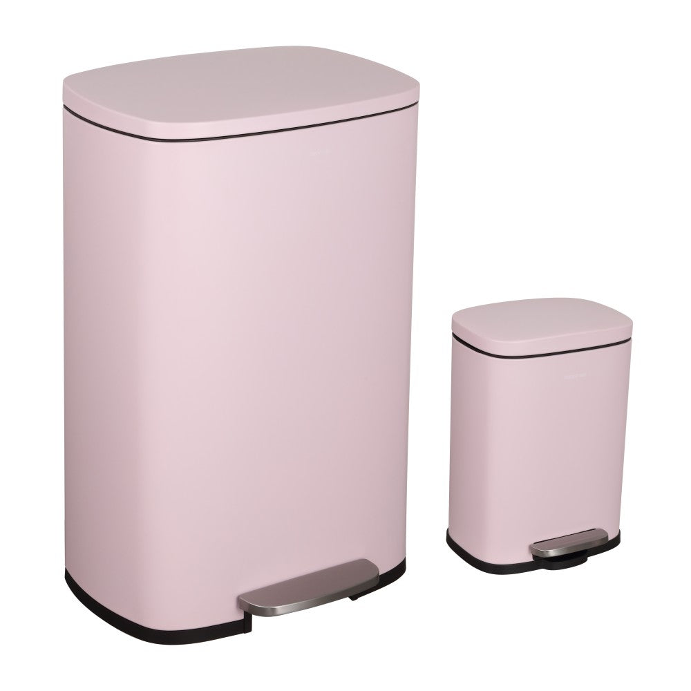 Connor Rectangular 13-Gallon Trash Can with Soft-Close Lid and FREE Mini Trash Can