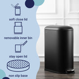 Rassol Mini 2.6-Gallon Step-Open Trash Can