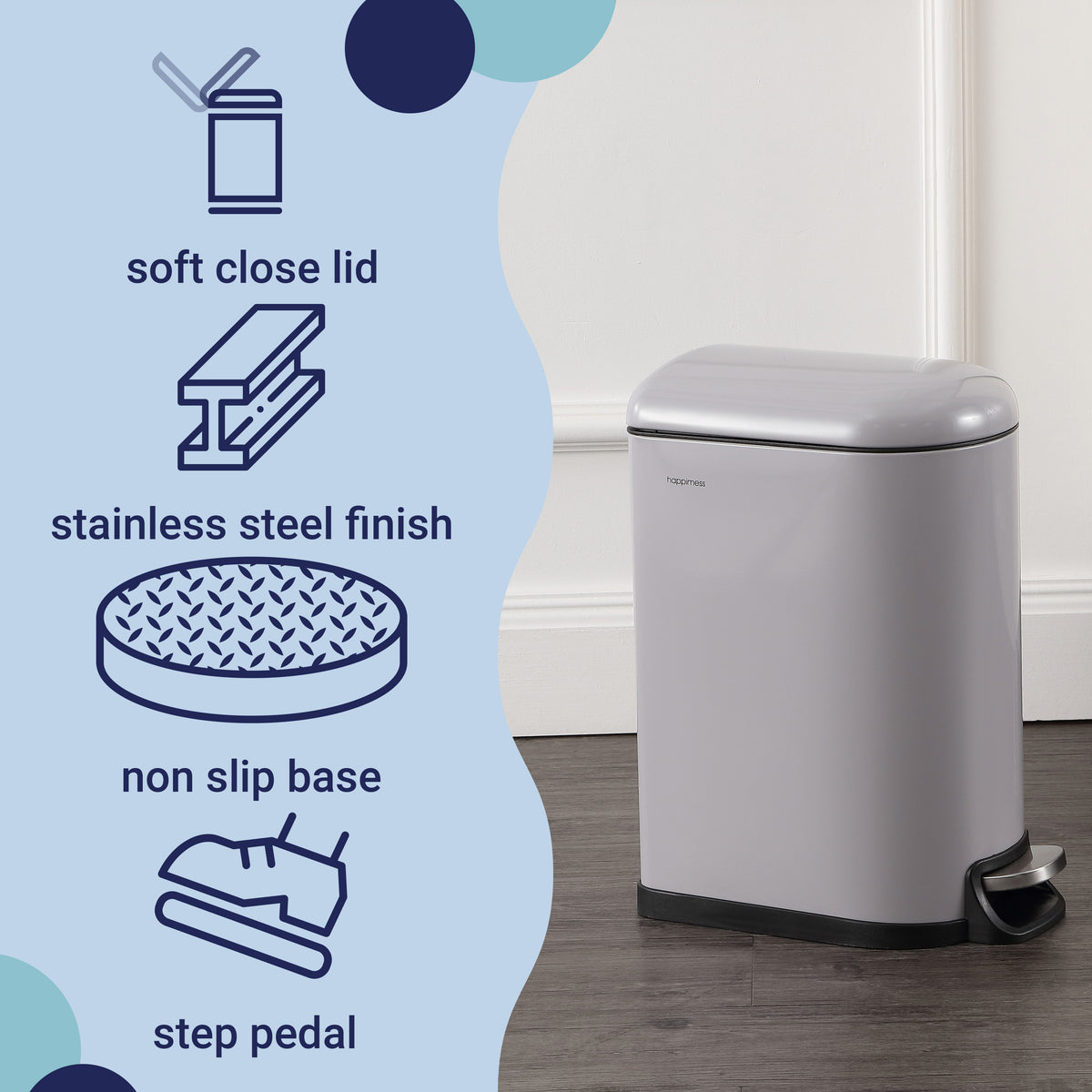 Rassol Mini 2.6-Gallon Step-Open Trash Can