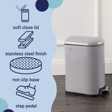 Rassol Mini 2.6-Gallon Step-Open Trash Can
