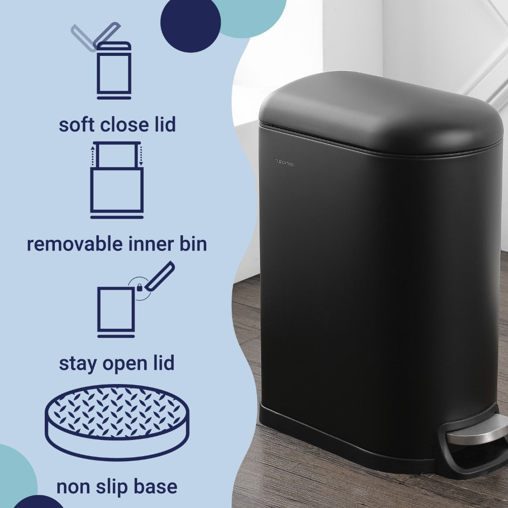 Slyd 10.6-Gallon Step-Open Trash Can